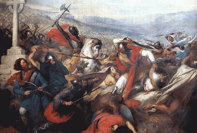 Charles de Steuben, "Battaglia di Poitiers", 1834, Palace de Versailles, particolare.