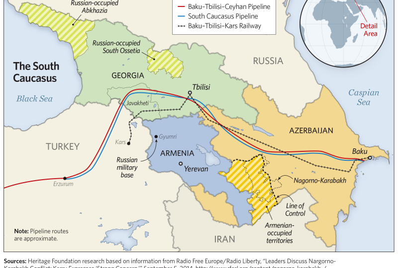 Mappa del South Caucasus Pipeline
