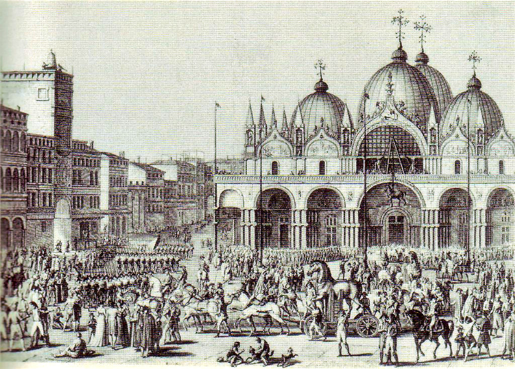 I cavalli bronzei di San Marco vengono inviati in Francia durante le requisizioni napoleoniche.