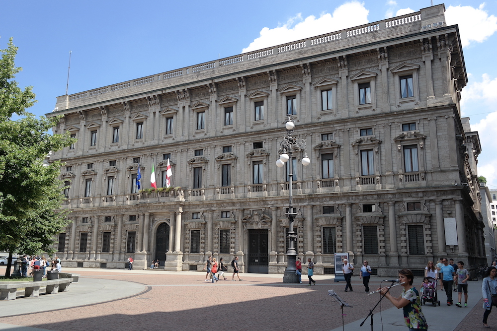 Palazzo Marino, sede del Comune di Milano, che esporrà la scritta All eyes on Gaza, foto di Luca Aless, free commons