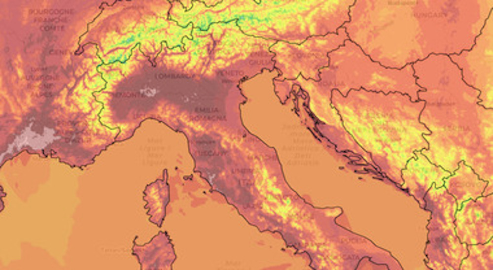 Le temperature medie italiane sono cresciute con regolarità negli ultimi 50 anni