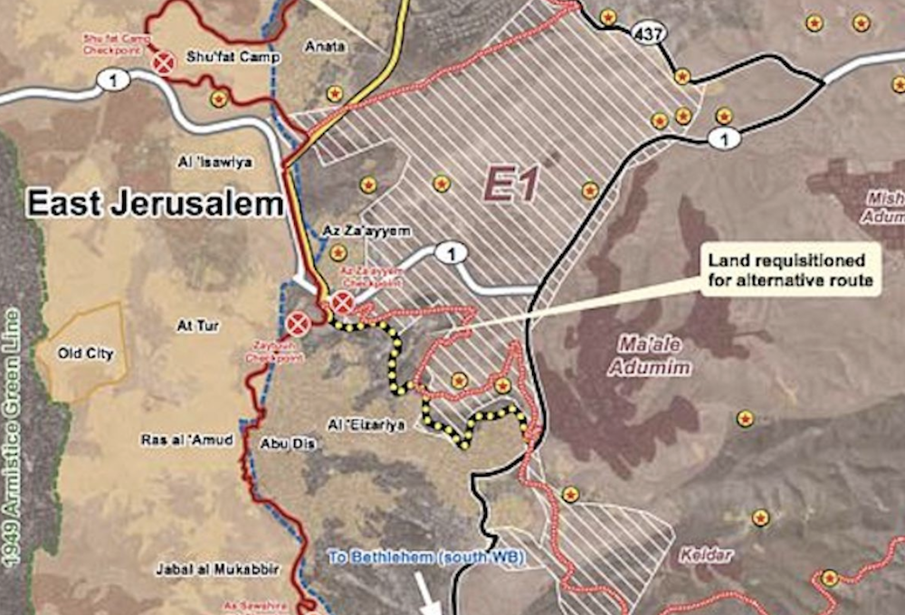 La zona E1, interessata dal progetto di colonizzazione che dividerà in due la Cisgiordania, annunciato da Smotrich, ministro di Israele