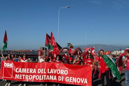 Cgil Genova sciopero Gaza 19 sett