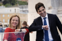 Francesco Acquaroli e Giorgia Meloni, in una foto della campagna elettorale per il voto del 2020. Anche quella volta il risultato fu favorevole al centrodestra