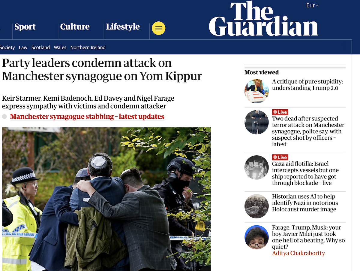 attentato sinagoga Manchester