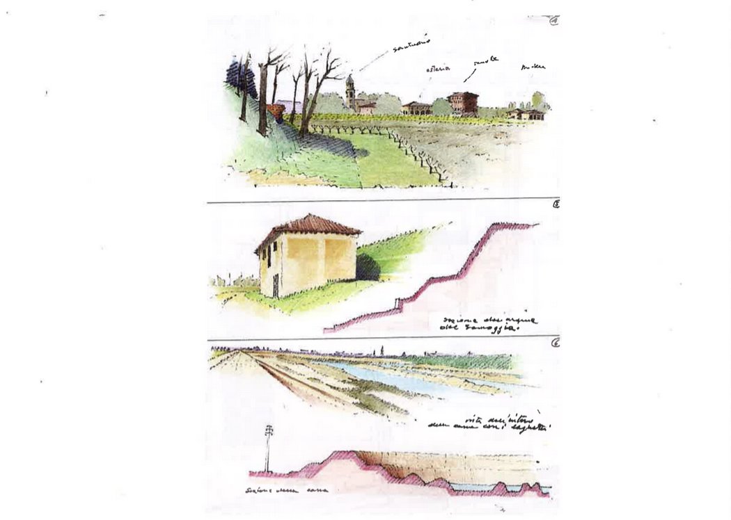 Le Budrie e il Palazzo, San Giovanni Persiceto, disegni di rilievo di Valòentino Parmiani