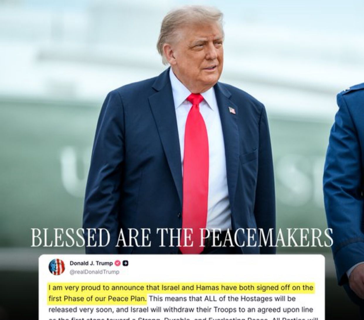 L'ammuncio della tregua dato da Donal Trump