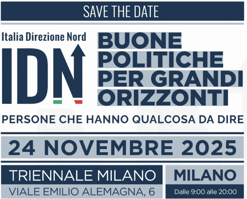 Italia Direzione Nord, la ventitreesima edizione si terrà a Milano il 24 Novembre 2025, in Triennale