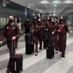 la squadra canadese all'arrivo a Milano Malpensa per le Olimpiadi Milano Cortina 2026