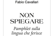 la copertina di Non Spiegare, pamphlet sulla lingua che ferisce, di Fabio Cavallari, pubblicato da Effigi