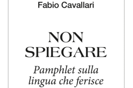 la copertina di Non Spiegare, pamphlet sulla lingua che ferisce, di Fabio Cavallari, pubblicato da Effigi
