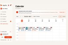 Il calendario della settimana nell'app HypeFox, con dati di esempio